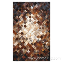 Brown design Real cowhide patchwork leather carpet rugs